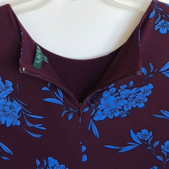 LAUREN RALPH LAUREN Floral Midi Dress 3/4 Sleeve Swing Women’s Plus Size 16 1X - Picture 8 of 16
